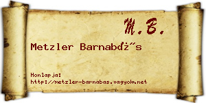 Metzler Barnabás névjegykártya