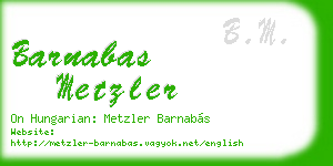 barnabas metzler business card